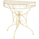 Furnova Odstavna mizica starinska polokrogla kovinska 72x36x74 cm zlata, (21914659) Cene