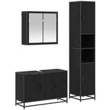 vidaXL Komplet pohištva za kopalnico 3 pcs Črni hrast 90 x 33 x 60 cm | Shoptok.si
