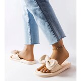 Gemre Beige Slides with Bow Lende | shoptok.hr