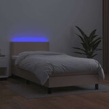  Box spring madrac LED cappuccino 90x200cm umjetna koža | shoptok.hr