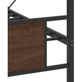 Metalni Kovinski posteljni okvir brez vzmetnice rjavi hrast 183x213 cm, (21829700) | Shoptok.si