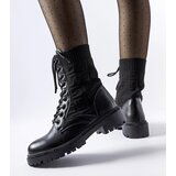 Gemre Emanuele black sock boots with rhinestones | shoptok.hr