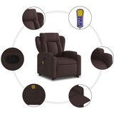  Masažni naslonjač na podizanje tamnosmeđi od tkanine | shoptok.hr