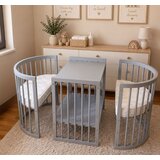 Kina Little Booky okrugli krevetac za bebe 9u1 Grey Slike