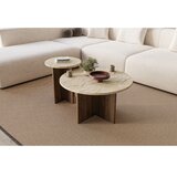  Komplet od 2 konferencijska stočića PURO, prečnik 40/70 cm, orah/bež | Eponuda.com