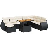  9-dijelni set vrtnih sofa s jastucima crni od poliratana bagrem | shoptok.hr