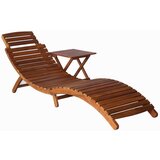 Maison Chic Ležalnik - Sončna ležalnik z mizico trden akacijev les rjave barve, (22043296) | Shoptok.si