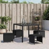  Vrtni taburei s jastucima 4 kom crni 41x41x36 cm od poliratana | Eponuda.com