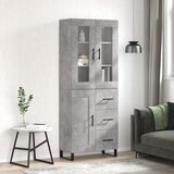 vidaXL Visoka komoda siva betona 69,5x34x180 cm od konstruiranog drva Cijene