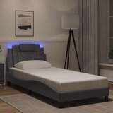  Okvir kreveta s LED svjetlima sivi 90 x 200 cm od umjetne kože | shoptok.hr