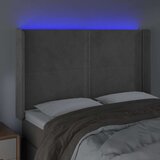  Posteljno vzglavje svetlo sivo 147x16x118/128 cm žamet, (20953115) | Shoptok.si