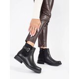 Shelvt Women's black ankle boots with a low-heeled buckle | Eponuda.ba