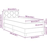Box Postelja z vzmetnico z vzmetnico Temno rjava 90 x 190 cm blago, (5000126361) | Shoptok.si
