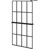 Furnova Pregrada za tuš s polico črna 100x195 cm ESG steklo in aluminij, (21918062) | Shoptok.si