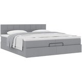  Otomanski krevet s madracem svjetlosivi 200x200 cm tkanine | shoptok.hr