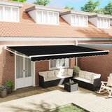 vidaXL Ročna retractibilna tenda Črna 500x300 cm, Tenda zamenjavna tkanina za 5x3 m okvir Črna Cene