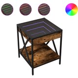 Furnova Nočna mizica z neskončnimi LED dimljeni hrast 40x40x49 cm, (21927518) | Shoptok.si
