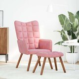  Stolica za opuštanje s osloncem za noge ružičasta baršunasta | shoptok.hr
