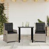 vidaXL 3-dijelni vrtni blagovaonski set svjetlosivi od poliratana | shoptok.hr