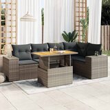  6-dijelni set vrtnih sofa od poliratana s jastucima sivi | shoptok.hr