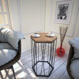 Hanah home cetrus kafkas - oak dark oakblack side table | ePonuda.com