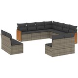  The Living Store Vrtna sedežna garnitura 11-delna z blazinami siv poli ratan - Vrtna Sedežna Garniture, (21453263) | Shoptok.si