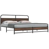 vidaXL Metalni okvir kreveta bez madraca smeđa boja hrasta 180x200 cm | shoptok.hr