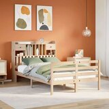 vidaXL Posteljni okvir brez vzmetnice 135x190 cm trdna borovina | Shoptok.si