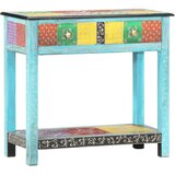 vidaXL Ročno barvana konzolna mizica 80x35x75 cm trden mangov les | Shoptok.si