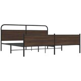 Metalni okvir kreveta bez madraca smeđa boja hrasta 200x200 cm | shoptok.hr