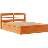  Okvir kreveta s uzglavljem voštano smeđi 140x190 cm od borovine | shoptok.hr