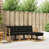  Set vanjskih sofa s jastukom 4 pcs Prirodna i crna | shoptok.hr