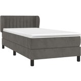 Box spring postelja z vzmetnico temno siva 100x200 cm žamet, (20726178) | Shoptok.si