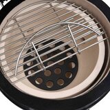  2-u-1 roštilj s pušnicom Kamado keramički 56 cm crni | shoptok.hr