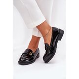 S. BARSKI Lacquered Women's Moccasins With Heart Black S.Barski | Shoptok.si