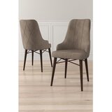 Hanah home set trpezarijskih stolica Neta 8 kom, kapućino tkanina Babyface, drvene noge boje oraha | Eponuda.com
