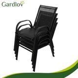 Gardlov set vrtnih stolica, 4 kom, metalni okvir, crne Slike