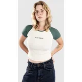 Minimal U-Logo Raglan T-shirt eggwhite / dark green