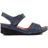 Shelvt Women's blue Velcro sandals | Shoptok.si