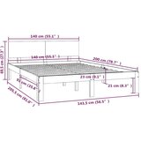  Za krevet od masivne borovine bijeli 140 x 200 cm | shoptok.hr