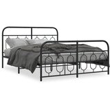  Metalni okvir kreveta uzglavlje i podnožje crni 140x190 cm | shoptok.hr
