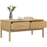 vidaXL Klubska mizica FLORO voščeno rjava 99x55,5x45 cm trdna borovina | Shoptok.si