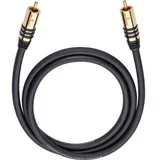 cinch avdio priključni kabel [1x moški cinch konektor - 1x moški cinch konektor] 3.00 m črna pozlačeni konektorji NF Sub, (20431857)