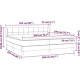  Krevet s oprugama i madracem krem 200 x 200 cm od tkanine | shoptok.hr