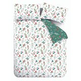 Catherine Lansfield Bela/zelena enojna flanelna posteljnina 135x200 cm Holly and Mistletoe – | Shoptok.si