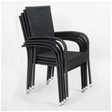 Bonami Essentials Črni plastični vrtni stoli v kompletu 4 ks Paris –