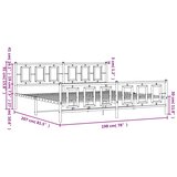  Metalni okvir kreveta uzglavlje i podnožje bijeli 193x203 cm | shoptok.hr