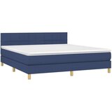  Box spring postelja z vzmetnico LED modra 160x200 cm blago, (20894844) | Shoptok.si