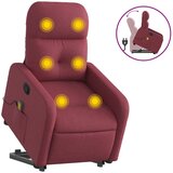 vidaXL Masažni naslonjač na podizanje od tkanine crvena boja vina | shoptok.hr