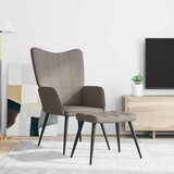  Stolica za opuštanje s osloncem za noge smeđe-siva od tkanine | shoptok.hr